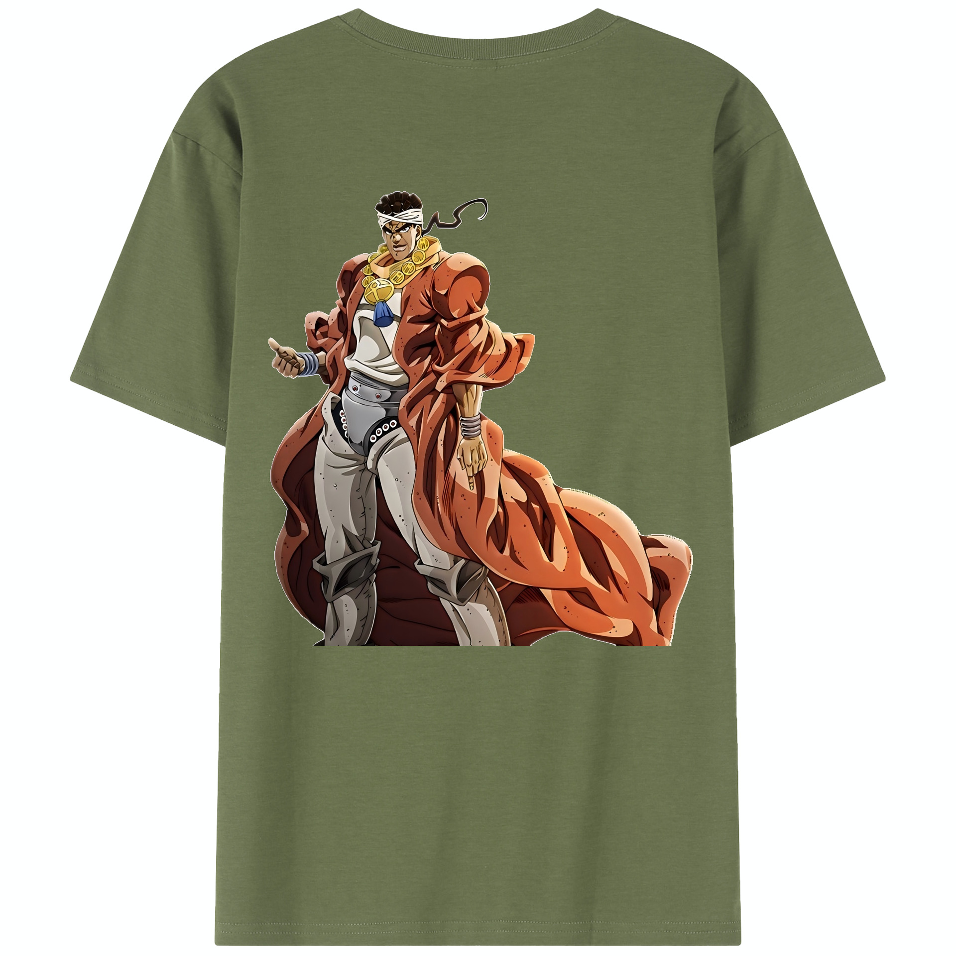 （画像用） ジョジョの奇妙な冒険 ムハンマド?アブドゥル JoJo's Bizarre Adventure Muhammad Avdol 綿100％半袖Tシャツ（背面プリント）